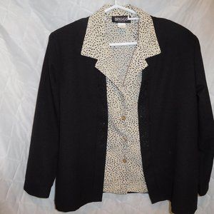 Black Sara Morgan for Haband Open Suit "Jacket"